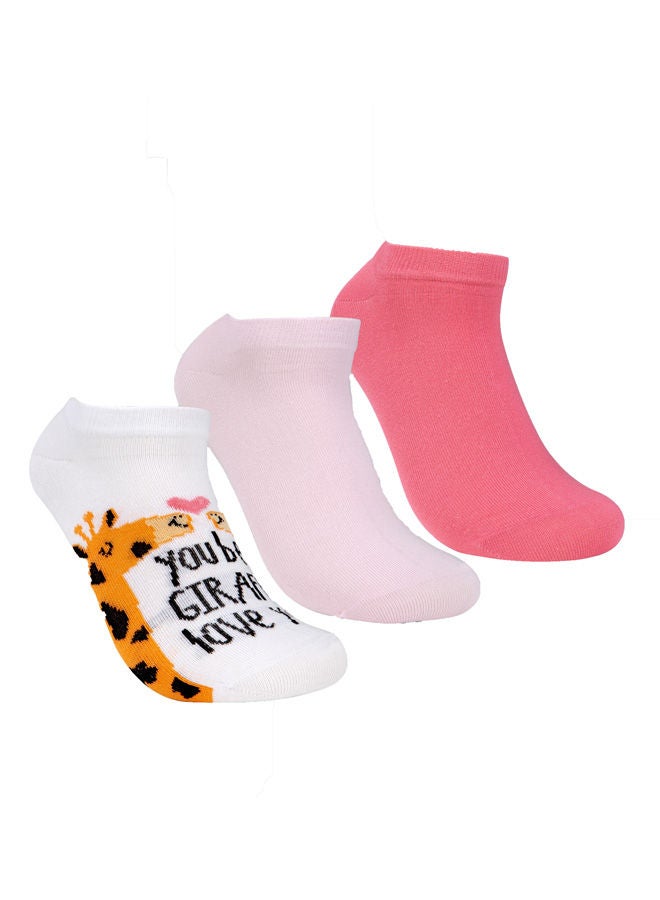 STITCH Girls Pack of 3 Lycra Ankle Casual Socks