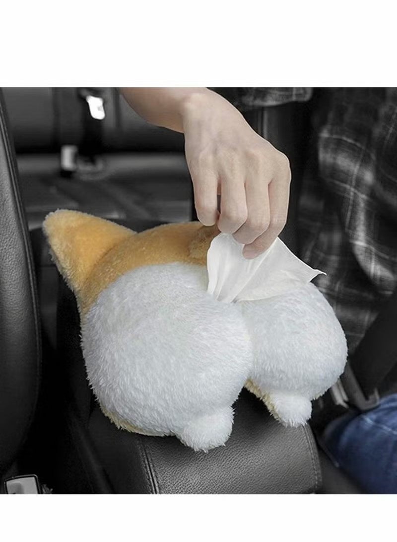 Uliova Cute Plush Cartoon Car Tissue Box Soft Tissue Holder Paper Napkin Dispenser for Vehicle Interior Home Office Use - Image 5