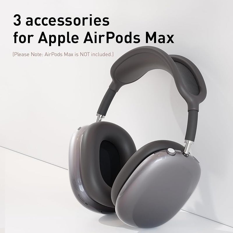 Woyinger Silicone Case for AirPods Max, Soft TPU Ear Cups & Headband Cover, Transparent Accessories, Space Gray - Image 2