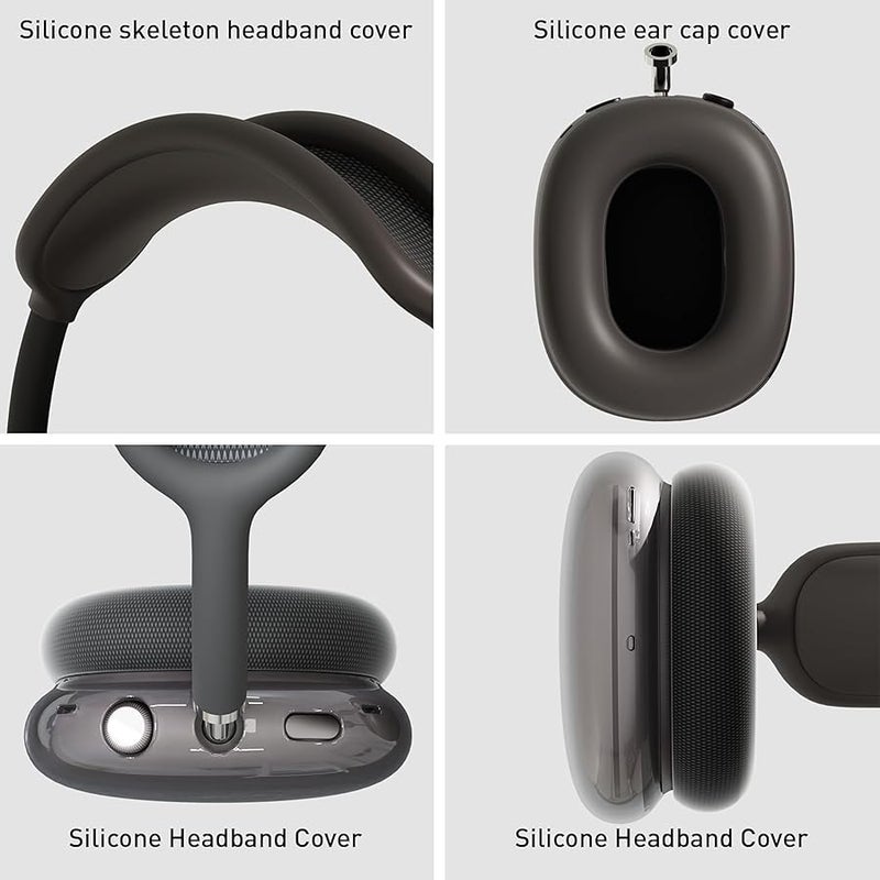 Woyinger Silicone Case for AirPods Max, Soft TPU Ear Cups & Headband Cover, Transparent Accessories, Space Gray - Image 4