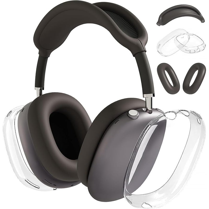 Woyinger Silicone Case for AirPods Max, Soft TPU Ear Cups & Headband Cover, Transparent Accessories, Space Gray - Image 1
