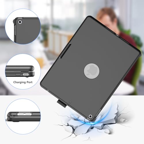 KBCASE Touchpad Keyboard Case for iPad 9th/8th/7th 10.2 inch, Backlit Trackpad Keyboard, 360°Rotatable Case with Pencil Holder for iPad 9th/8th/7th Gen (Black) - Image 5