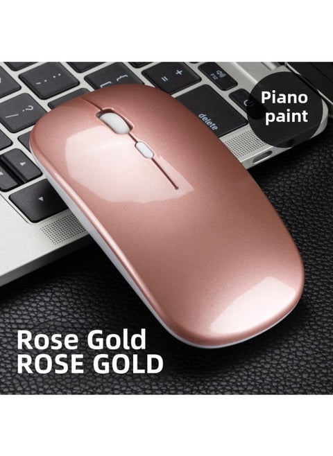 Wireless Optical Mouse 1600dpi High Resolution Usb Interface For Laptop Desktop Computer-Color:2.4G Rose Gold