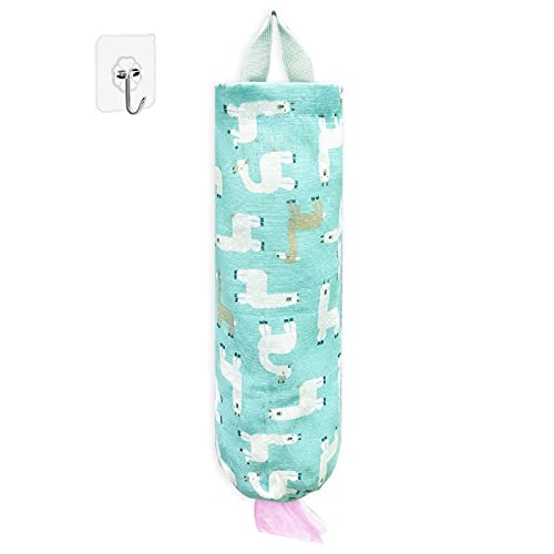 SYIPO Plastic Bag Holder，Reusable Grocery Bag Holder，Wall Mount Plastic Bag Organizer Shopping Bags Carrier，Washable Large Grocery Bag Storage Dispenser ​for Home Kitchen Travelling Decor, 1 Pack，Alpaca - Image 1