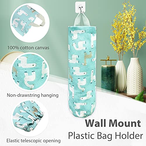 SYIPO Plastic Bag Holder，Reusable Grocery Bag Holder，Wall Mount Plastic Bag Organizer Shopping Bags Carrier，Washable Large Grocery Bag Storage Dispenser ​for Home Kitchen Travelling Decor, 1 Pack，Alpaca - Image 3
