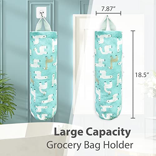 SYIPO Plastic Bag Holder，Reusable Grocery Bag Holder，Wall Mount Plastic Bag Organizer Shopping Bags Carrier，Washable Large Grocery Bag Storage Dispenser ​for Home Kitchen Travelling Decor, 1 Pack，Alpaca - Image 2