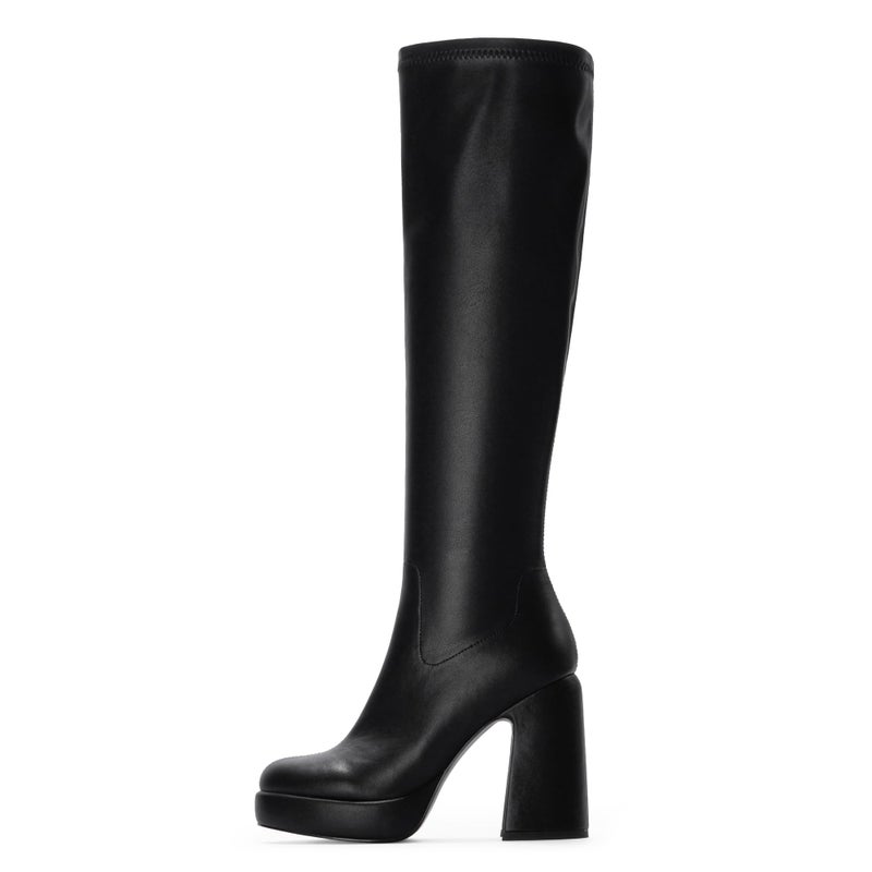 Modatope Knee High Platform Boots for Women Chunky Heel Black Platform Knee High Boots Womens Rounded Toe Side Zipper Tall Boots for Women Size 8 - Image 4
