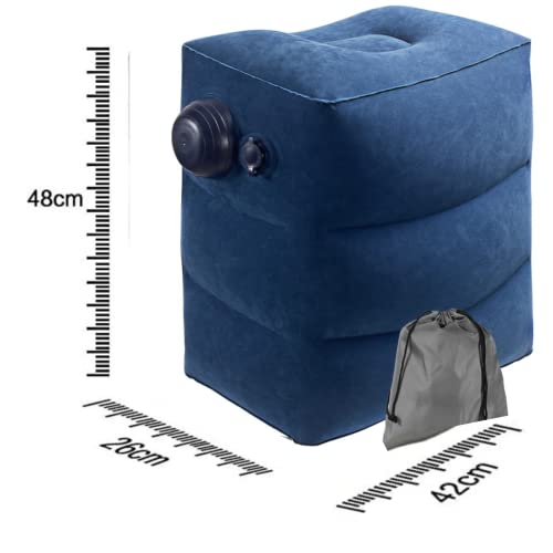 The AutoStory Inflatable Foot Rest Pillow with Innovative Pump Nozzle – Portable Travel Leg Support for Kids & Adults, Airplane Bed for Toddlers, Office, Car, Camping – No Mouth Blow (Blue) - Image 5
