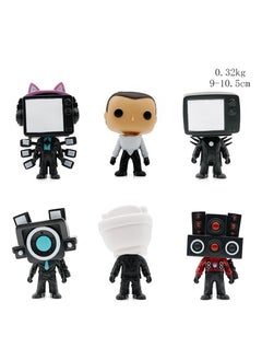 Y&D Set of 6 Pcs Skibidi Toilet Man Vs Monitor Man Model Decoration 