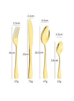 cosyinn طقم أدوات مائدة من الفولاذ المقاوم للصدأ مكون من 24 قطعة ذهبي  - Image 4
