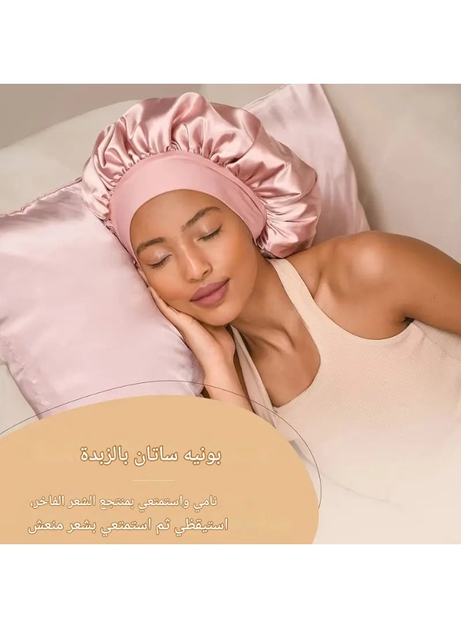 Women's Satin Silk Soft Hat ,Satin Heatless Curls Overnight Hair Curlers to Sleep In Hair Curler Rollers No Heat Hair Wrap for Curls Headband, Satin Heatless Curling Headband for Women Long Waves Hair Volume - 6 PCS Sleep Deluxe Set - Image 3
