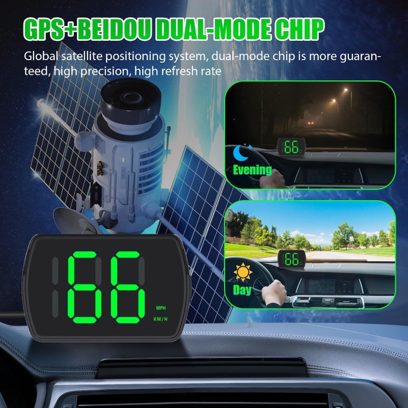 GUGUMO GPS Digital Speedometer for Car, Universal HUD Speed Meter with Large LED Display, Plug and Play Speed Display for Drivers Golf Cart Truck SUV and All Vehicles - Image 5