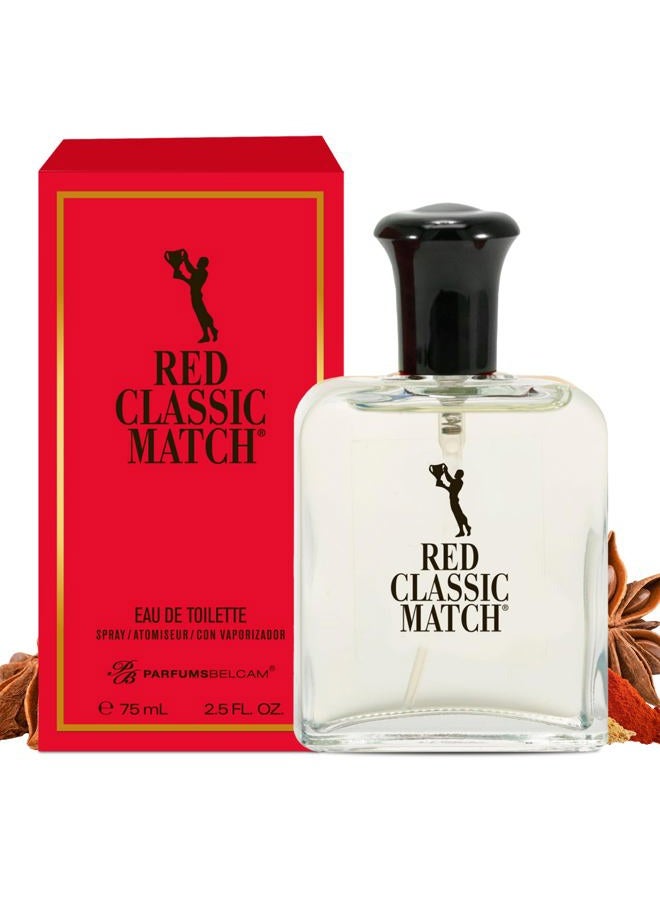 PB ParfumsBelcam عطر ريد كلاسيك ماتش - عطر حار خشبي عنبري للرجال، رائحة ذكورية تدوم طويلاً، بديل عطر ميسور التكلفة، عطر مميز - 2.54 أونصة سائلة - Image 1