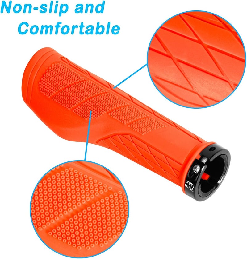 SOLODRIVE Ergonomic Design Mountain Bike Grips, Comfortable Bicycle Handlebar Grips, Single Lock-on and Non-Slip MTB Handle, Fit MTB, E-Bike, Hybrid, Scooter - Image 4
