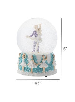 Elanze Designs Elanze Designs Prince and Clara Dancing 100MM Sturdy Wind Up Musical Glitter Water Snow Globe Tabletop Figurine Decoration Plays Tune Dance of The Sugar Plum Fairy  - Image 4