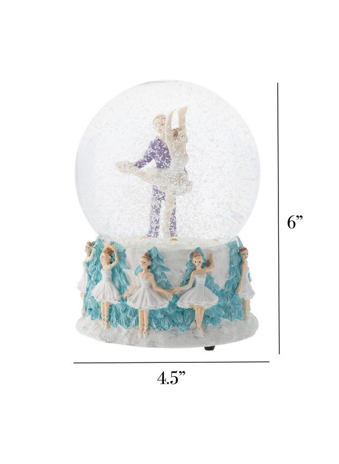 Elanze Designs Elanze Designs Prince and Clara Dancing 100MM Sturdy Wind Up Musical Glitter Water Snow Globe Tabletop Figurine Decoration Plays Tune Dance of The Sugar Plum Fairy  - Image 4