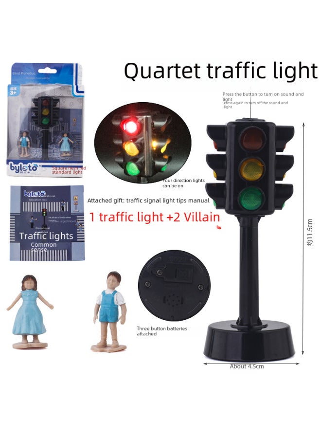 Loquat Real People Make Sound And Light Come True Traffic Lights Traffic Lights Children's Early Education Safety Education Props-Color:Traffic Light Transparent Bag Simple - Image 3