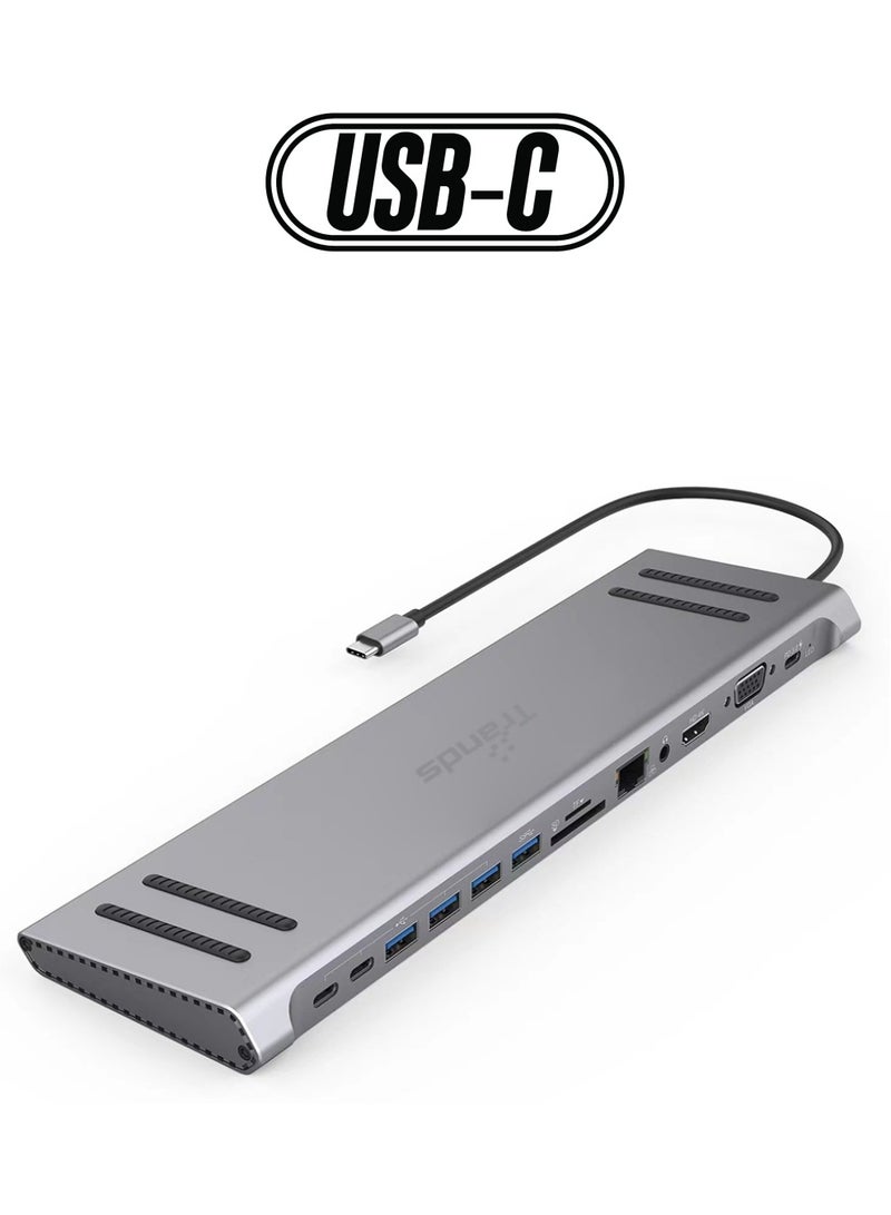 Trands Original 14 in 1 USB-C Docking Station Multifunctional Type-C Hub Adapter HB7587 - Image 1