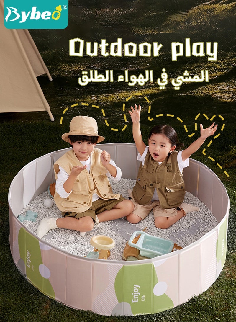 Bybeo Foldable Ocean Ball Pit Pool, Children's Playground Pad, 100*100cm Tent House for Kid, Soft Baby Playpen, Toddler Foam Ball Pit, Indoor and Outdoor Game - Image 2