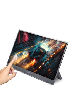 Majesty Majesty 15.6-Inch Portable Foldable Full  HD Screen, Touch screen Lightweight, Compatible with Laptops, Macs, Computers, USB 3 Supported Mobile Phones, PlayStation, Xbox, and Receivers – Silver  - Image 1