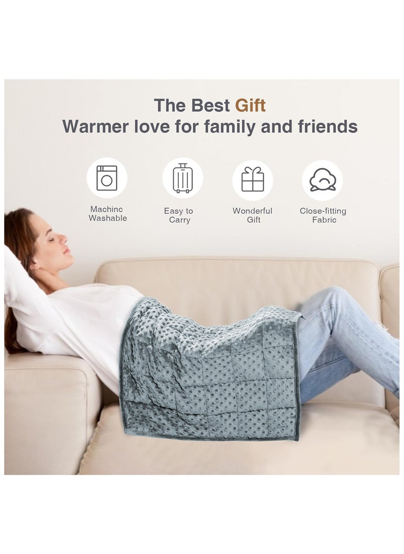 Fabienne Weighted Lap Blanket 7Lbs Dotted Minky Fabric 74x61 cm Ash Grey Weighted Lap Pad Ideal for Adults, Teenagers and Kids, Supports Sensory Processing Autism ADHD Provides Calming Comfort for Relaxation Focus and Multipurpose Use  - Image 3