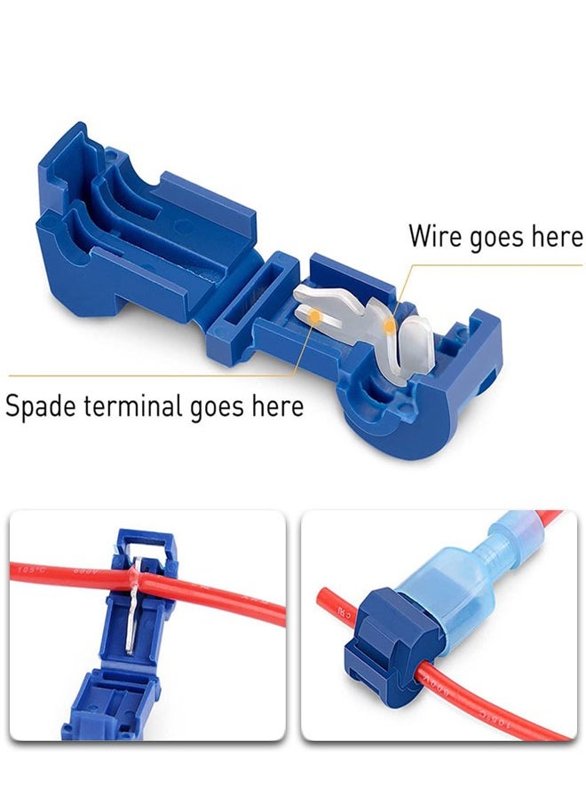 HAWAWA 120pcs T-Tap Wire Connectors, Self-Stripping Quick Splice Electrical Wire Terminals, T Taps Self-Stripping Insulated Male Quick Disconnects Spade Terminals Kit for Wiring Automotive  - Image 2