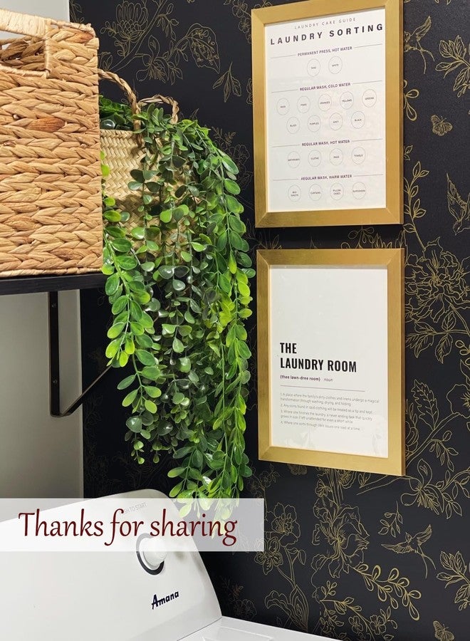 Froluya Black and Gold Wallpaper Peel and Stick Wallpaper 17.7"x118.1" Vintage Floral Boho Peel and Stick Wall Paper Dark Removable Self Adhesive Contact Paper for Bedroom Cabinets Shelf Liner Vinyl - Image 5