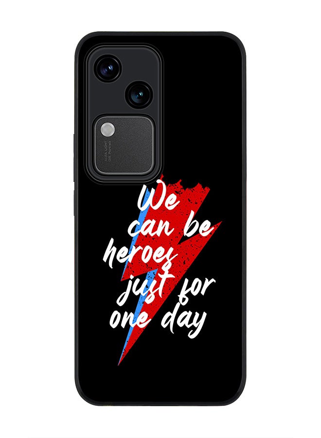 Stylizedd Rugged Black edge case for Vivo V30 5G, Slim fit Soft Case Flexible Rubber Edges Anti Drop TPU Gel Thin Cover -  We can be heros - Image 1