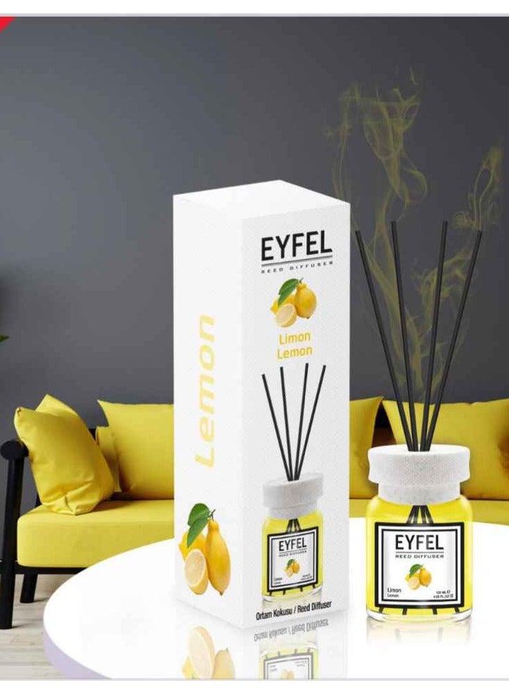 EYFEL Orange Essential Oil Diffuser, 120ml Oil Diffuser with 4 Diffuser Stick Aromatherapy BPA-Free for Bedroom Home (White & Orange) (Orange) - Image 1