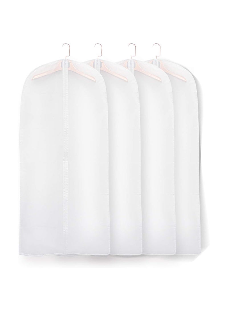 Breathable Clothes Covers with Zip Garment Covers Bag Washable Dustproof Suit Bag Clear Reuse Full Zipper Garment Bags for Long Dress Costumes Suits Gowns Coats (4pcs,60*120CM)  - Image 1