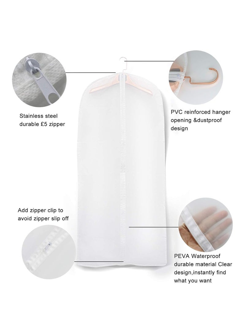 Breathable Clothes Covers with Zip Garment Covers Bag Washable Dustproof Suit Bag Clear Reuse Full Zipper Garment Bags for Long Dress Costumes Suits Gowns Coats (4pcs,60*120CM)  - Image 4