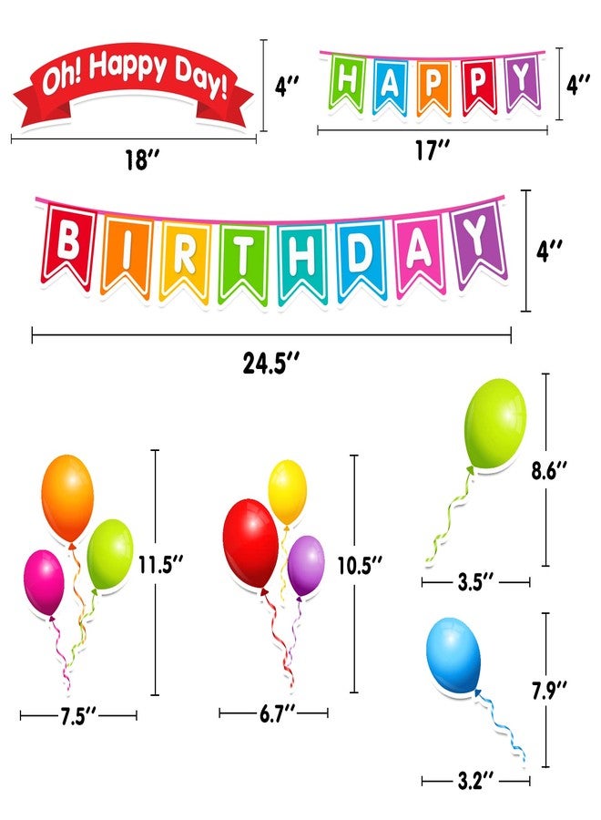 EAMAY Happy Birthday Bulletin Board Sets, Preschool & Kindergarten Classroom Decorations, Back to School Classroom Supplies, Cardstock Colorful Cutouts (Rainbow) - Image 2