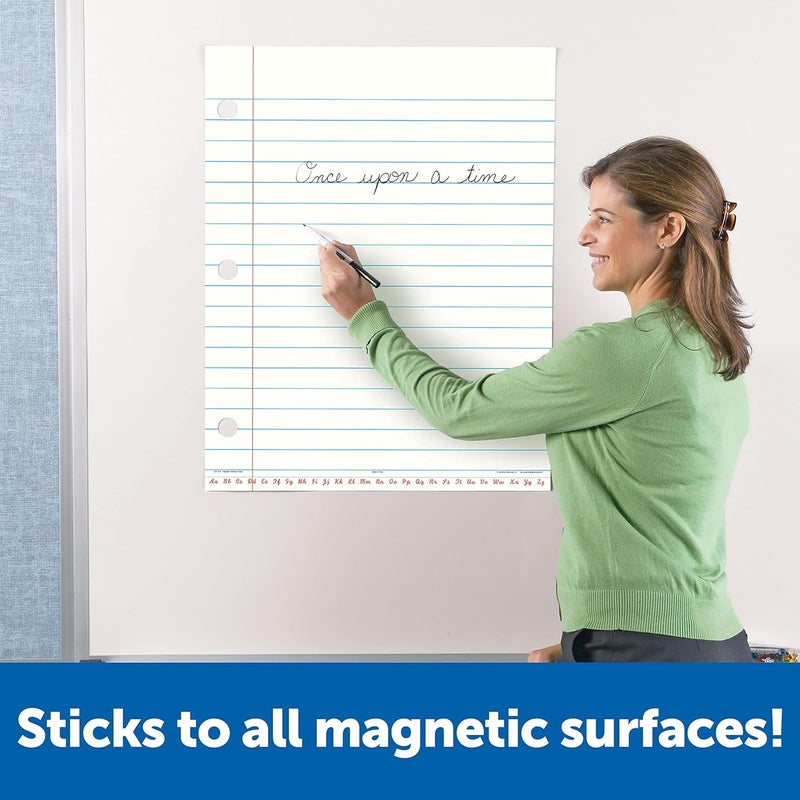 Learning Resources Giant Sized Magnetic Notebook Paper - Durable Write & Wipe Classroom Accessory - Image 2