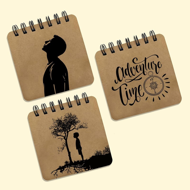 PAPERO Pocket Size Sketch Book | 140 GSM | (10.5 x 10.5 cm) | Pack of 3 | 40 Sheets Each | Wiro-Bound | Ideal for Quick Sketches, Doodles, and Travelers | Adventure Time - Image 1
