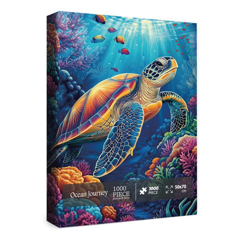 BBOLDIN Sea Turtle Puzzle for Adults 1000 Pieces Colorful Ocean Landscape Jigsaw Puzzle Fish Sea Animal Marine Puzzle - Image 3