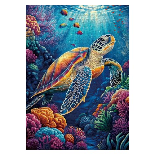 BBOLDIN Sea Turtle Puzzle for Adults 1000 Pieces Colorful Ocean Landscape Jigsaw Puzzle Fish Sea Animal Marine Puzzle - Image 5