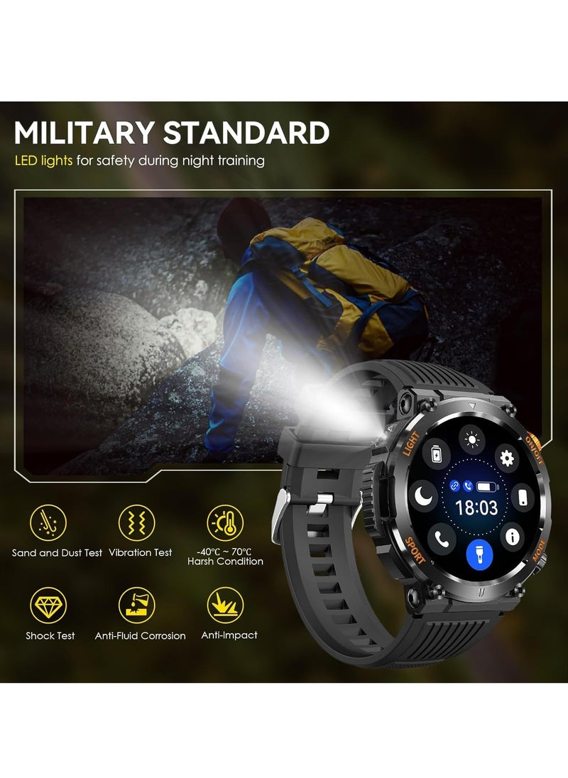 Furtey - Smart Watch with Bluetooth Calling, 1.46" Touch Screen - IP67 Waterproof Fitness Tracker with Blood Oxygen/Heart Rate Monitor, Sleep Tracking, 100+ Sport Modes, Custom Dial for Android iOS - Image 1