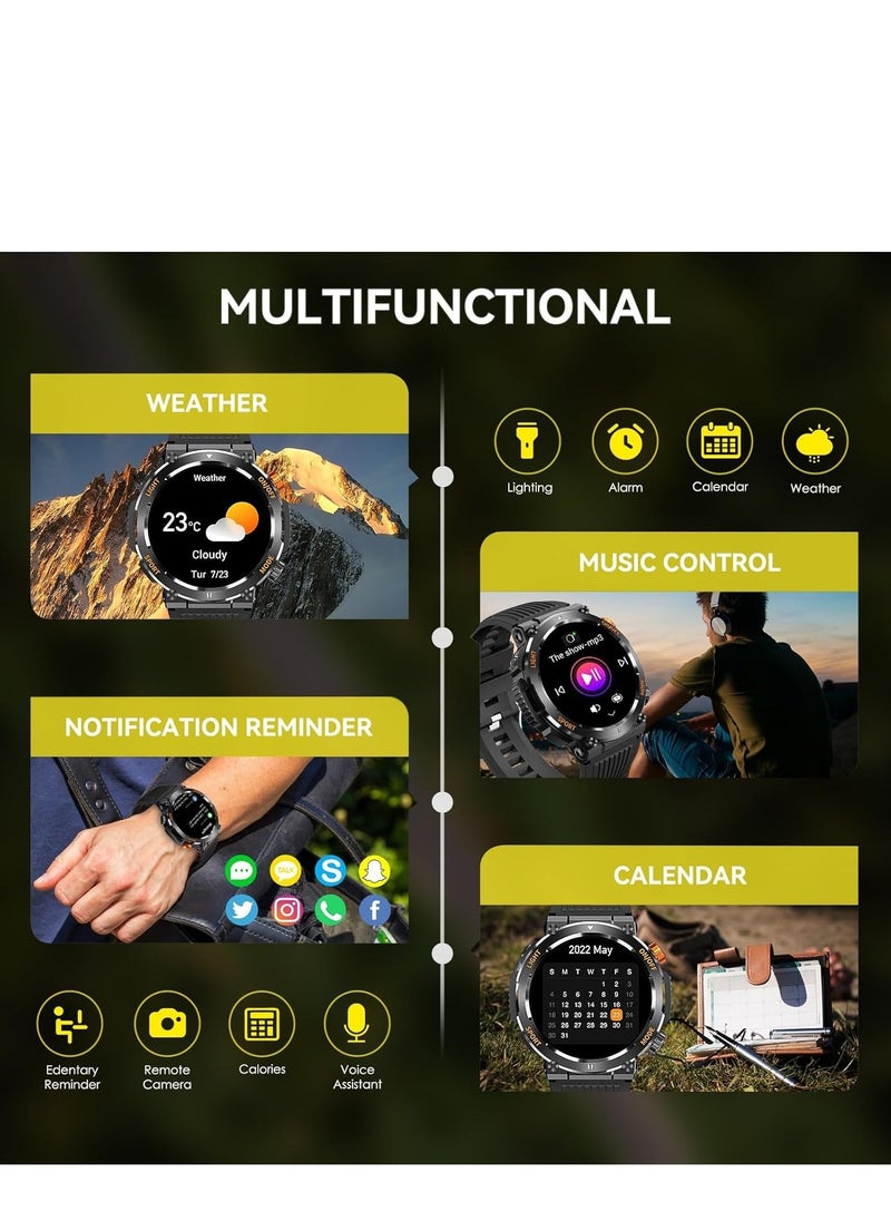 Furtey - Smart Watch with Bluetooth Calling, 1.46" Touch Screen - IP67 Waterproof Fitness Tracker with Blood Oxygen/Heart Rate Monitor, Sleep Tracking, 100+ Sport Modes, Custom Dial for Android iOS - Image 1