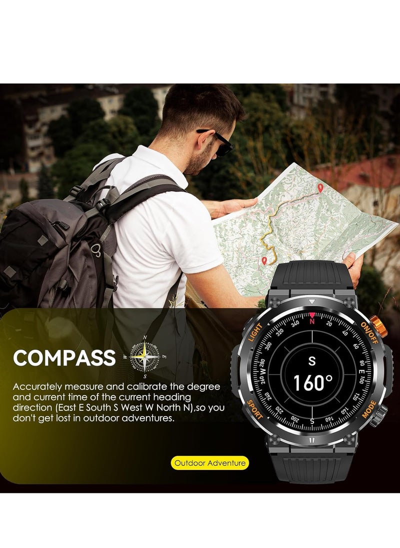 Furtey - Smart Watch with Bluetooth Calling, 1.46" Touch Screen - IP67 Waterproof Fitness Tracker with Blood Oxygen/Heart Rate Monitor, Sleep Tracking, 100+ Sport Modes, Custom Dial for Android iOS - Image 1