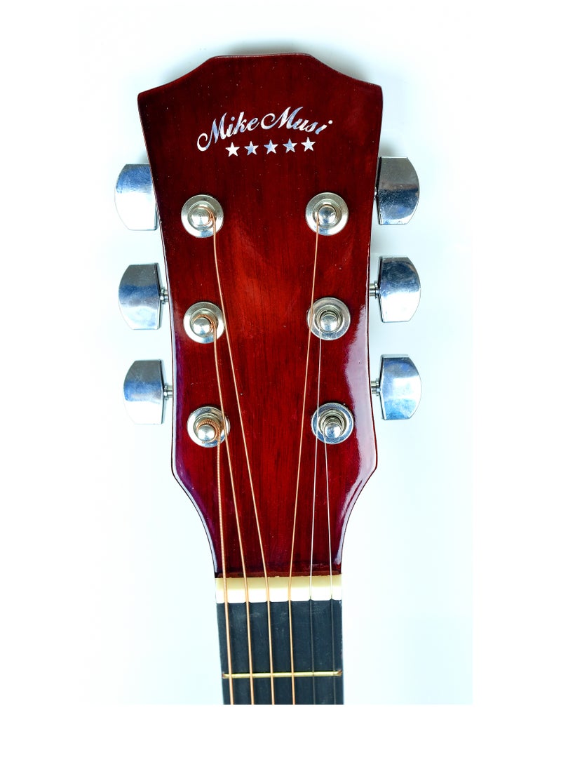 Mike Music - Mike Music 38-Inch Acoustic Guitar with Bag, Strings, Capo, Picks & Strap - Natural - Image 1