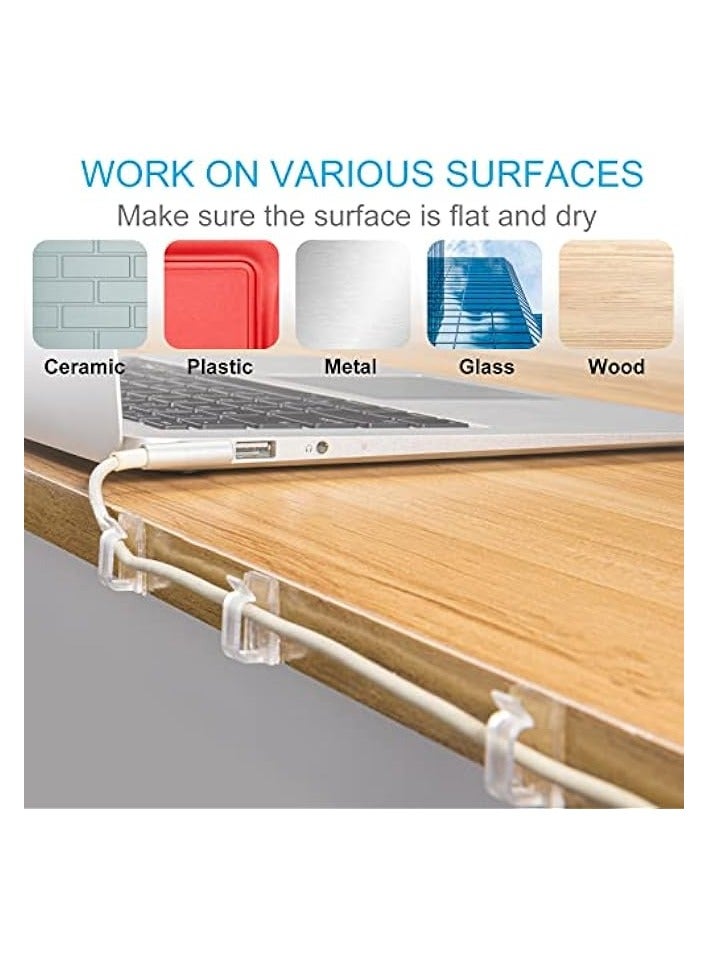 erorex Adhesive Cable Clips Clear (45 PCS, Small), Upgraded Christmas Outdoor Light Clips, Wire Holder Cord Organizer for Cable Management Under Desk - Image 3