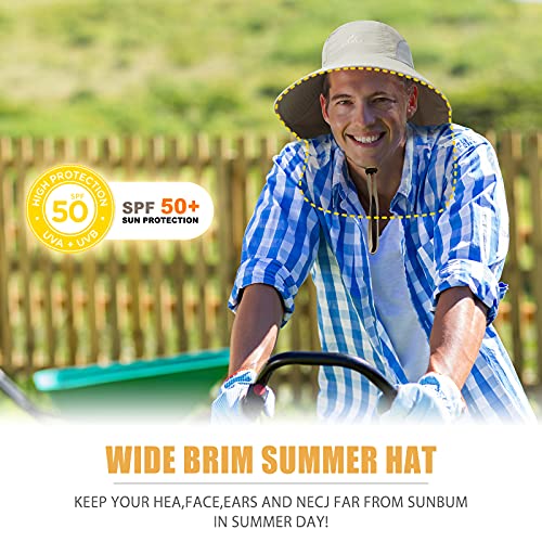 KOOLSOLY Outdoor Sun Hat for Men with 50+ UPF Protection Safari Cap Wide Brim Fishing Hat with Neck Flap, for Dad… Camouflage - Image 5