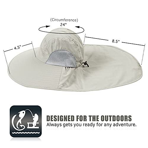 KOOLSOLY Outdoor Sun Hat for Men with 50+ UPF Protection Safari Cap Wide Brim Fishing Hat with Neck Flap, for Dad… Camouflage - Image 3