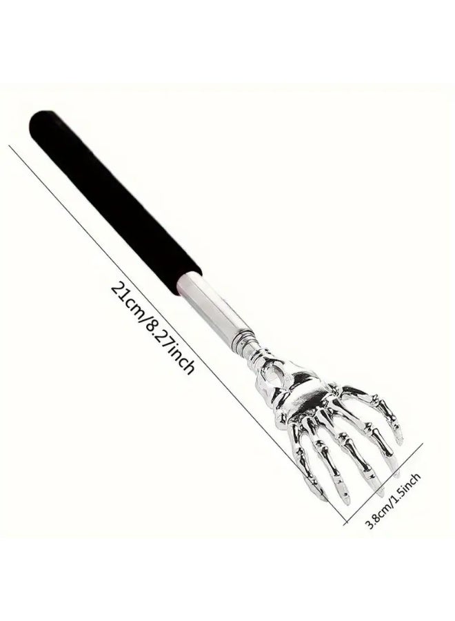 LANGMANNI Stainless Steel Telescopic Hair Brush & Back Scratcher - Skeleton Hand Design, Metal Claw for Scalp Massage, Ideal for Thanksgiving, Birthday, Halloween & Christmas Gifts - Image 2