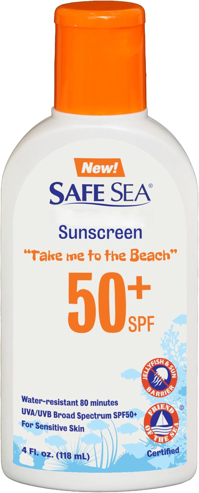 Safe Sea SPF50 Sting Blocking Sunscreen 120ml Bottle For Sensitive Skin Anti Jellyfish Sting Protective Lotion Coral Reef Safe 120ml Bottle Pack of 1