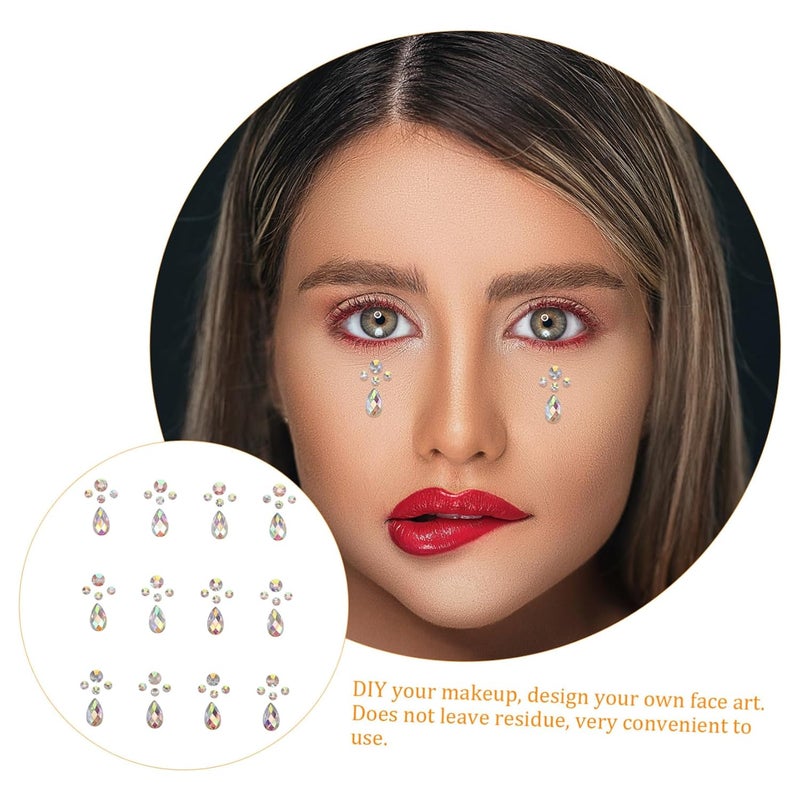 6sheets Self-adhesive Rhinestone Eye Patch Face Gems Stickers for Makeup Diy Facial Jewels Sticker Decals - Image 5