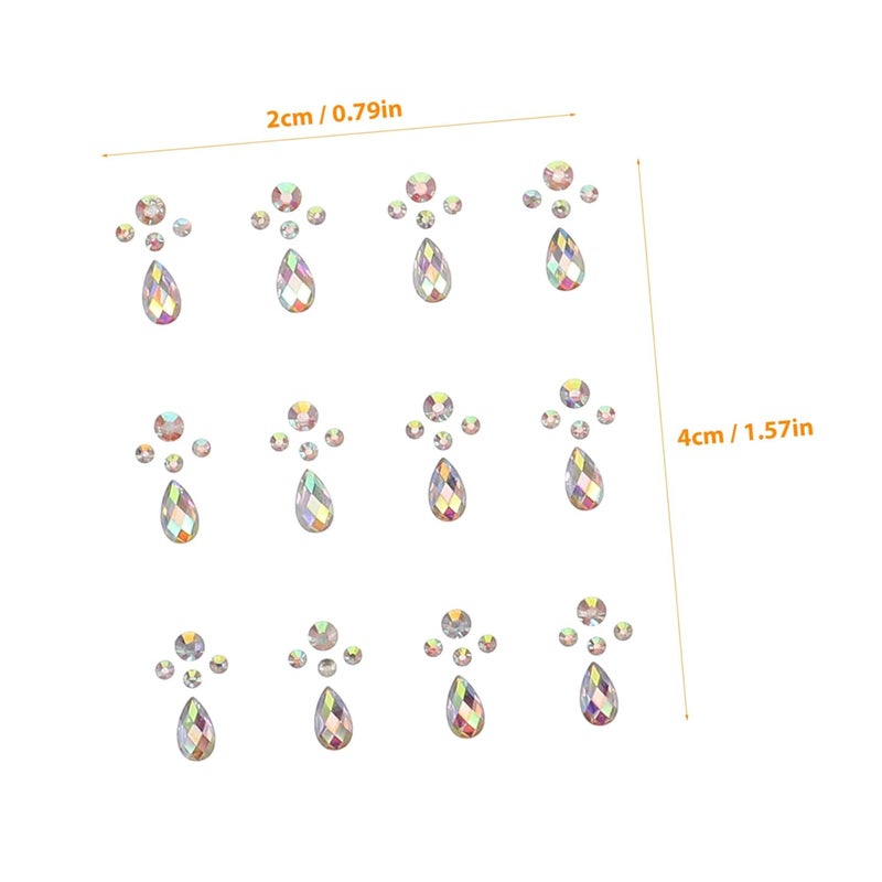 6sheets Self-adhesive Rhinestone Eye Patch Face Gems Stickers for Makeup Diy Facial Jewels Sticker Decals - Image 2