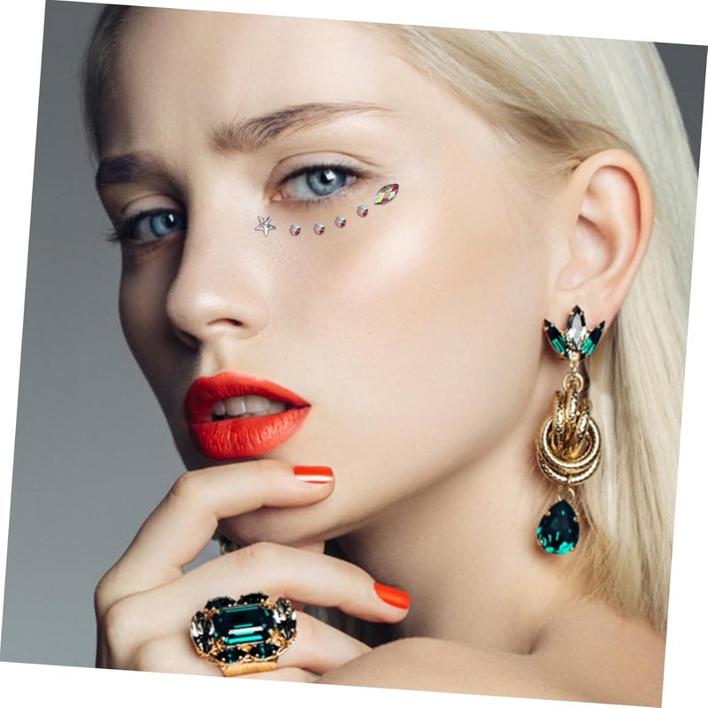 6sheets Self-adhesive Rhinestone Eye Patch Face Gems Stickers for Makeup Diy Facial Jewels Sticker Decals - Image 3