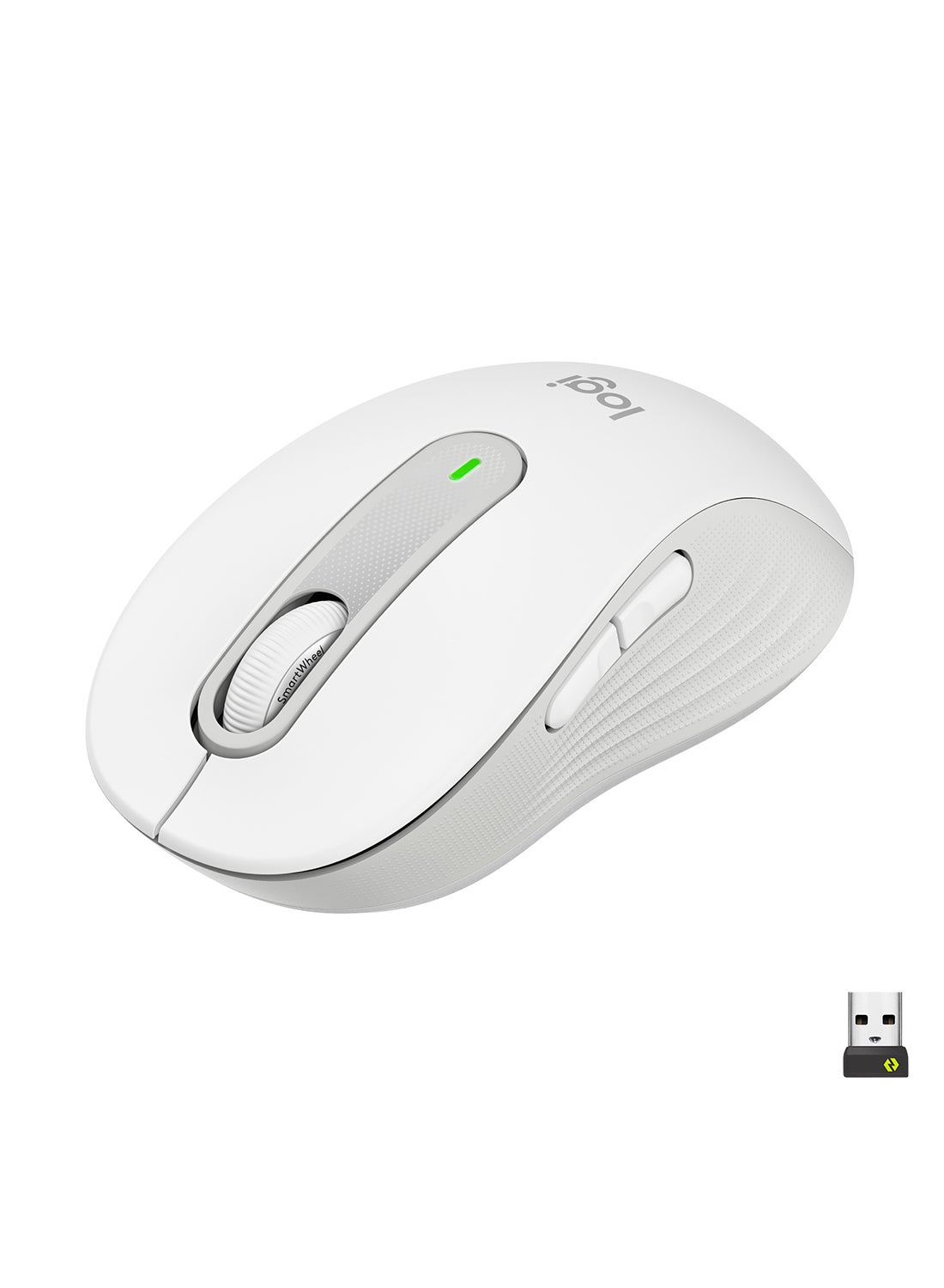 Signature M650 Wireless Mouse, For Small to Medium Sized Hands, Silent Clicks, 5 Buttons, Bluetooth, Multi-Device Compatibility, 400 DPI Nominal Value, 10m Range White
