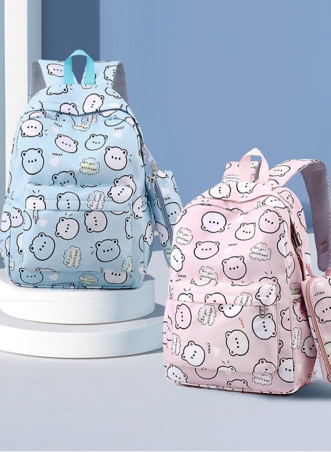 Jorunb 3pcs School Bag,Girls School Backpack,School Bags For Teenagers,Large Capacity Backpack,Waterproof Backpacks,3 in 1 School Bag,Crossbody Bag and Pencil Bag,blue - Image 5